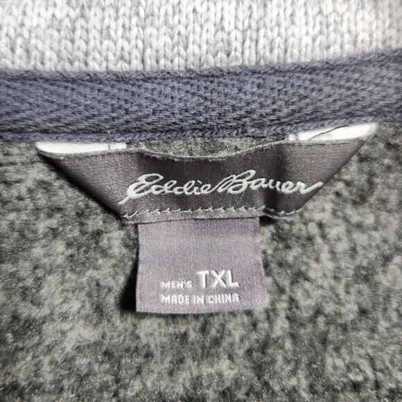 Eddie Bauer Quest $60 TXL Gray Heather Fleece Full Zip Pockets Sweater Vest - Picture 8 of 11